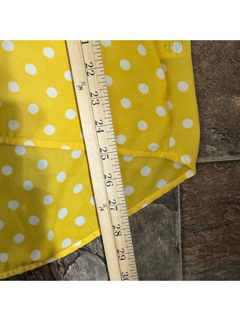 Pleione Yellow White Polka Dot Tank Top Women’s Small High Low Hem Preppy Retro - Picture 9 of 12